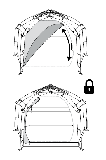 Unzip, tuck and secure door