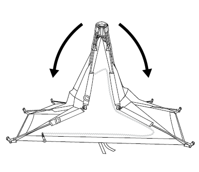 Fold six legs downward