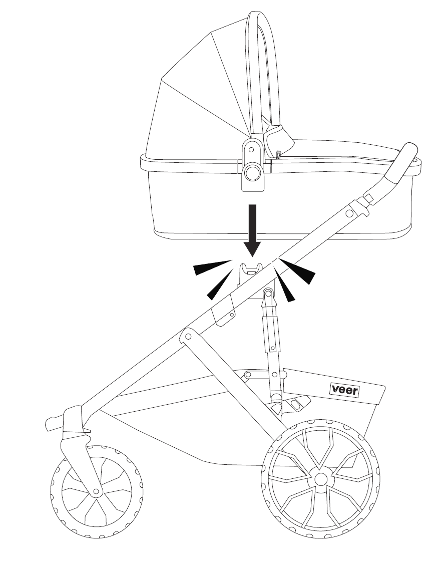 Attach bassinet to frame