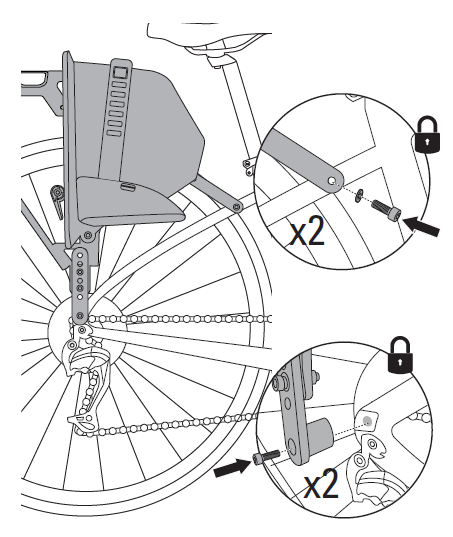Reattach rack to bicycle