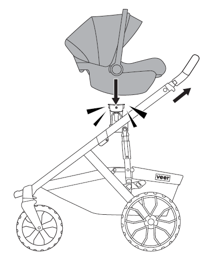 Attach Chicco infant car seat in single mode