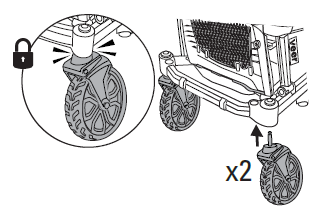 Install front swivel wheels