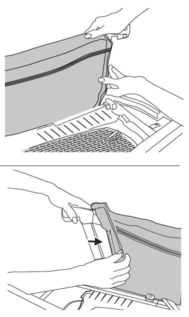 Releasing clips from the sidewall frame