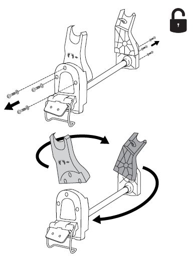 Remove screws and reverse top
