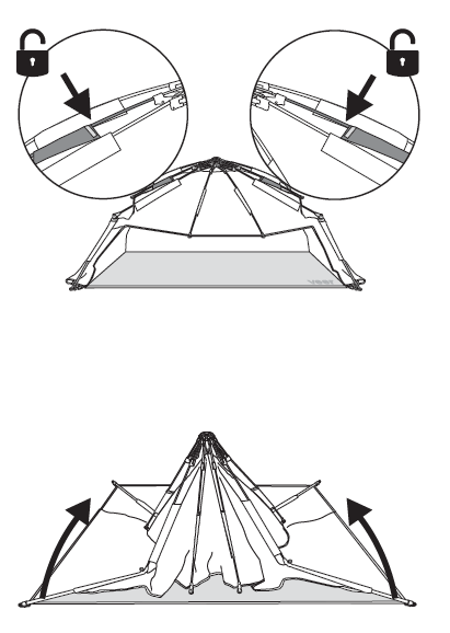 Collapse the tent