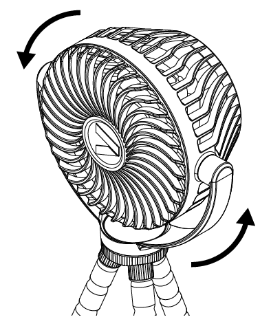 Tilting fan head up or down