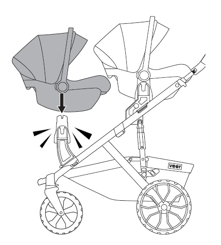 Attach second Graco or Baby Jogger car seat