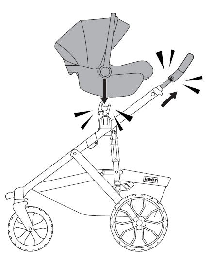 Attach car seat in single mode