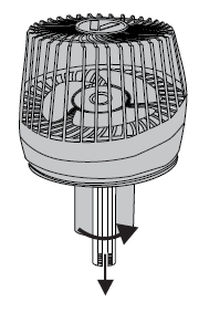 Remove wick holder counter-clockwise