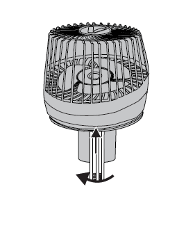 Insert wick holder clockwise into lid