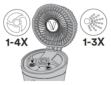 Press fan speed and mist buttons