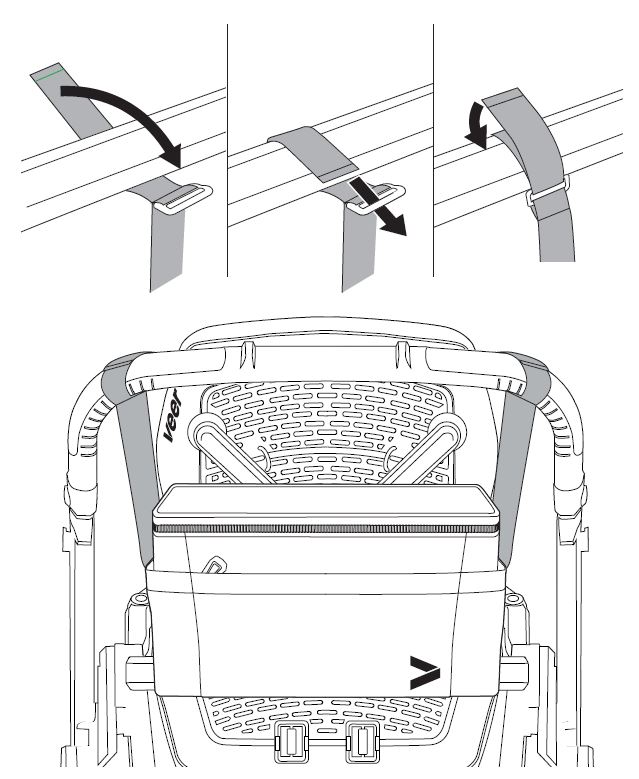 Attach with straps to Switchback handle