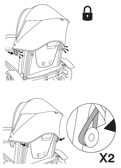 Confirming the canopy is fully attached