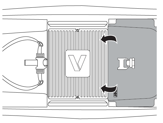 Press front edge of cushion under seat