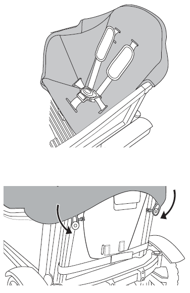 Thread crotch strap and connect bungee cords