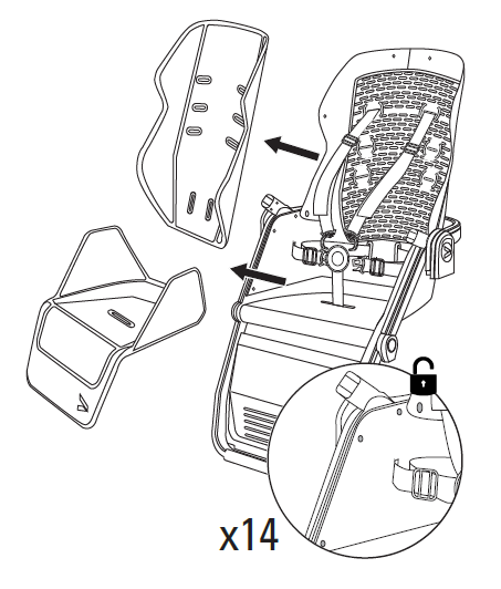 Remove seat and back pad