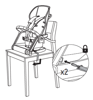 Attach bottom booster strap