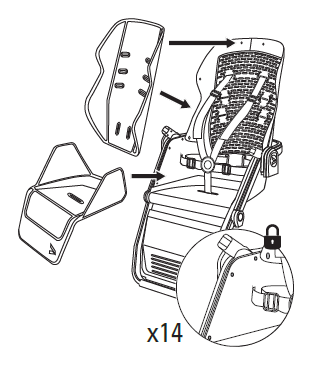 Install seat and back pads