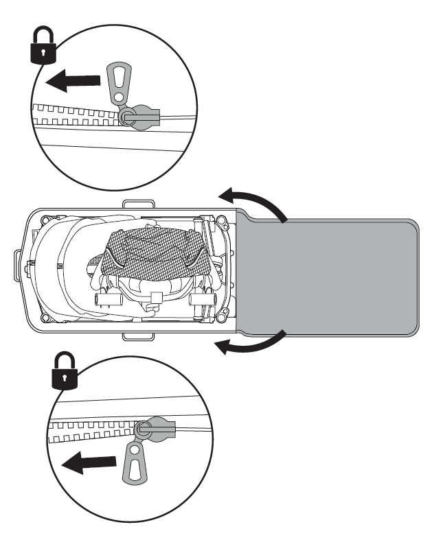 Closing the travel bag